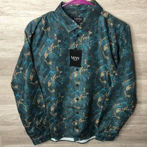 Boohoo MAN Med Mixed Animal Paisley Print Shirt